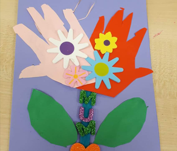 Craft picture made from hand cut outs