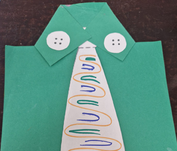 Shirt and tie made from coloured card