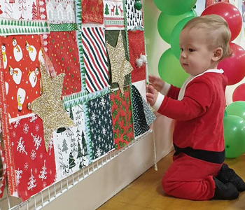 Child in christmas outfit